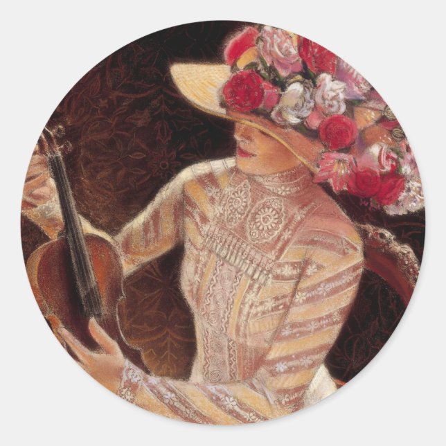 "Getting in Tune" by Sue Halstenberg Classic Round Sticker (Front)