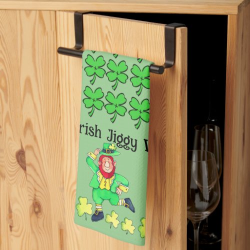 Getting Irish Jiggy with It for St Patricks Day Kitchen Towel