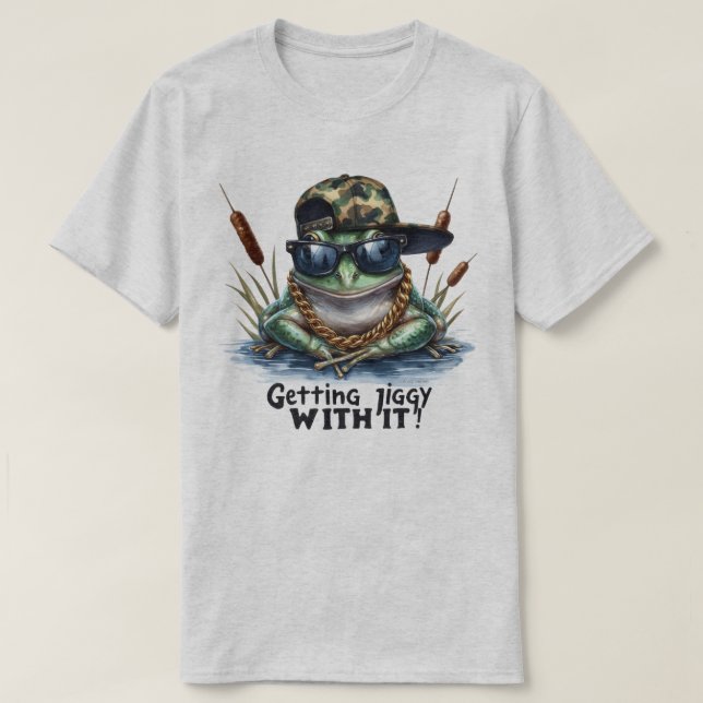 Getting Jiggy Funny Toad Graphic Quote T-Shirt  (Design Front)