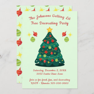 Getting Lit Tree Decorating Christmas Party Invitation
