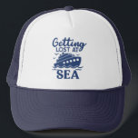 Getting Lost at Sea Cruise vacation keepsake Trucker Hat<br><div class="desc">Get ready for your cruise,  with this colorful "getting lost at sea" vacation tee design for the whole group of traveling buddies whether family or friends! Create matching tees for everyone.</div>