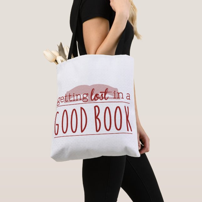 Getting Lost in a Good Book Tote Bag (Close Up)