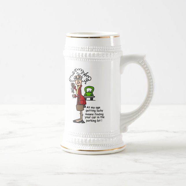 Getting Lucky Humor Beer Stein (Right)