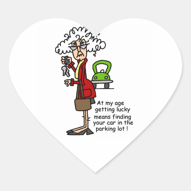 Getting Lucky Humor Heart Sticker (Front)