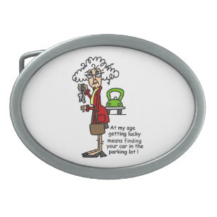 Getting Lucky Humor Oval Belt Buckle