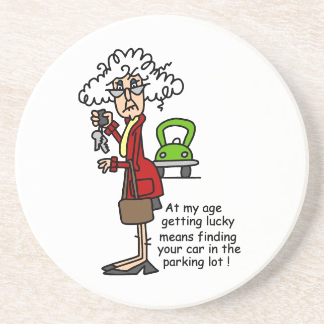 Getting Lucky Humor Sandstone Coaster (Front)