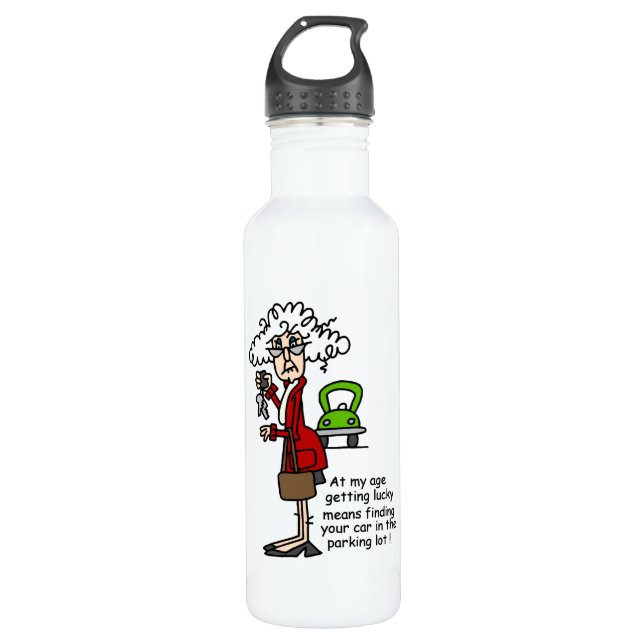 Getting Lucky Humor Stainless Steel Water Bottle (Front)
