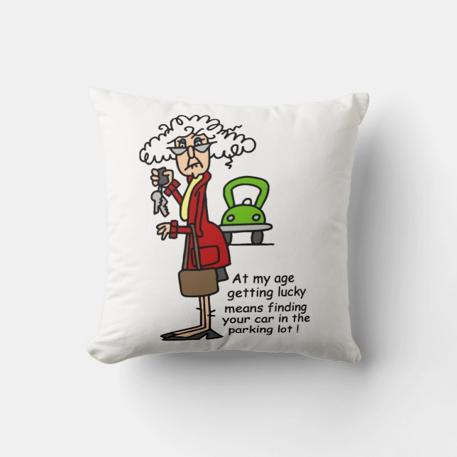Getting Lucky Humor Throw Pillow (Front)