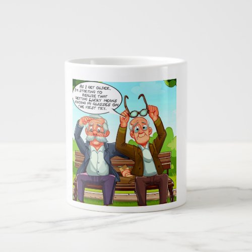 Getting Lucky _ Old People Jokes Giant Coffee Mug