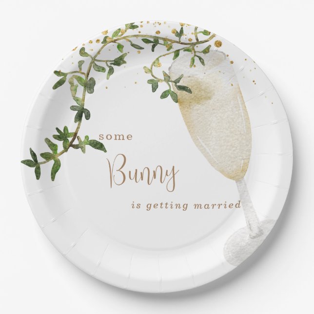 Getting Married Champagne Paper Plates (Front)