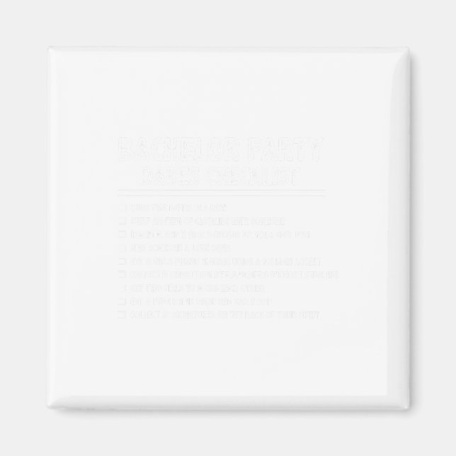 Getting Married Groom Funny Bachelor Checklist Par Magnet (Front)
