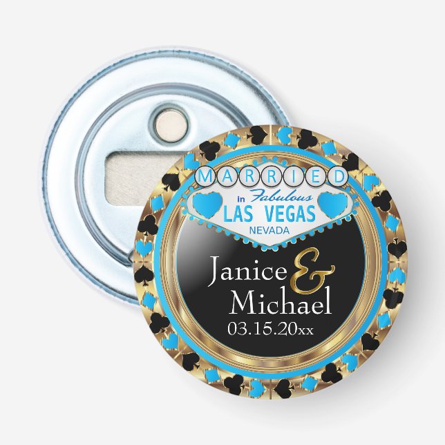 Getting Married in Las Vegas - Baby Blue Bottle Opener (Front)