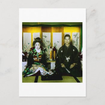 Getting Married In Old Japan The Happy Couple Postcard by scenesfromthepast at Zazzle