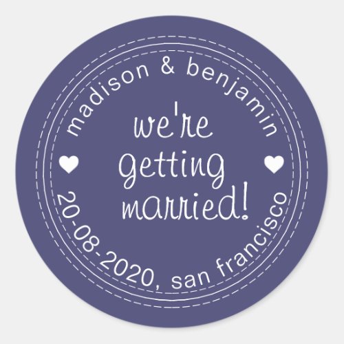 Getting Married Save the Date Blue Envelope Seal