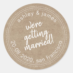 Getting Married Save the Date Kraft Envelope Seal