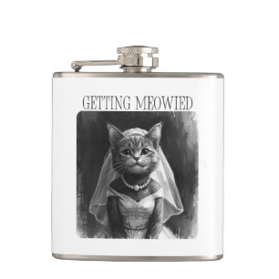 Getting Meowied – Funny Bachelorette Design  Flask