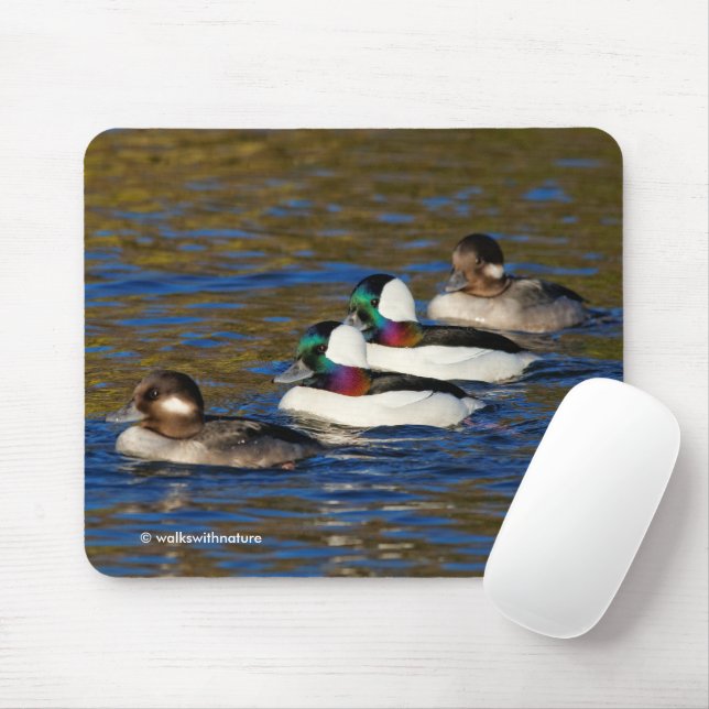 Getting My Ducks in a Row: Four Buffleheads Mouse Pad (With Mouse)