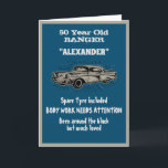 Getting Old 50th Birthday Joke Vintage Car Funny Card<br><div class="desc">Make that 50th Birthday special with this funny vintage retro style card. The humor used is something we can all relate to. Easily customize the text of this birthday card using the template provided.</div>