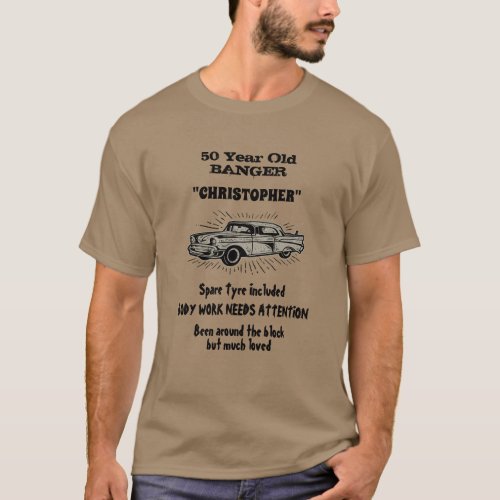 Getting Old 50th Birthday Joke Vintage Car Funny T_Shirt
