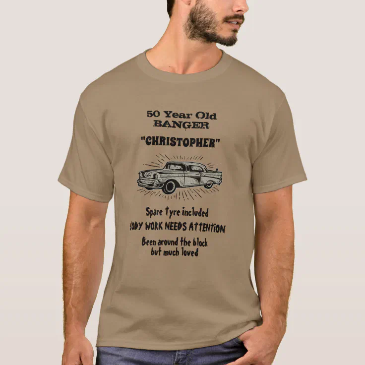 Getting Old 50th Birthday Joke Vintage Car Funny T-Shirt | Zazzle