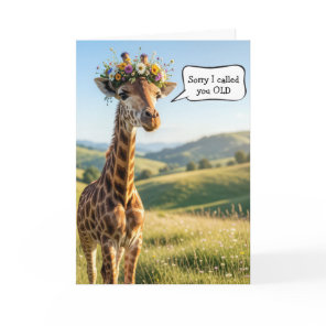 Getting Old Birthday Giraffe Humor Card