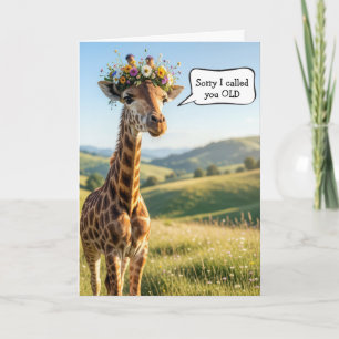 Getting Old Birthday Giraffe Humor Card