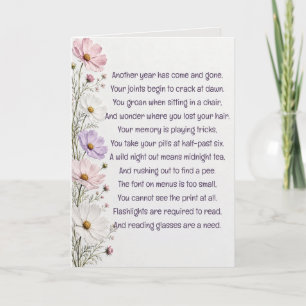 Getting Old Birthday Humor Poem Card
