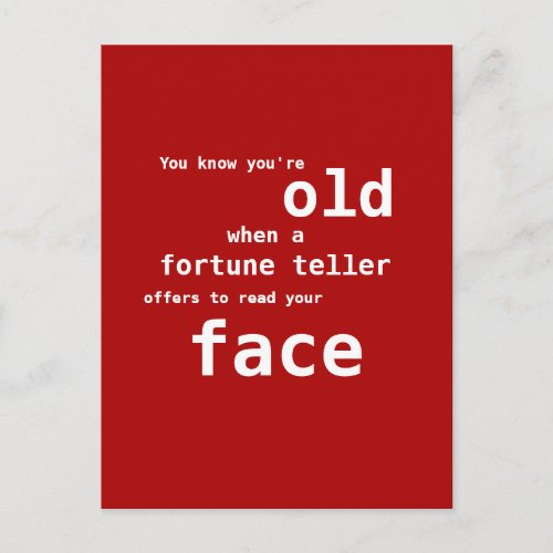 Getting Old Fortune Teller Offers to Read Face Postcard