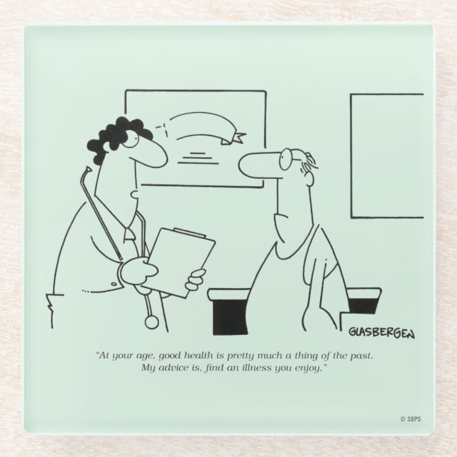 Getting Older Glass Coaster (Front)