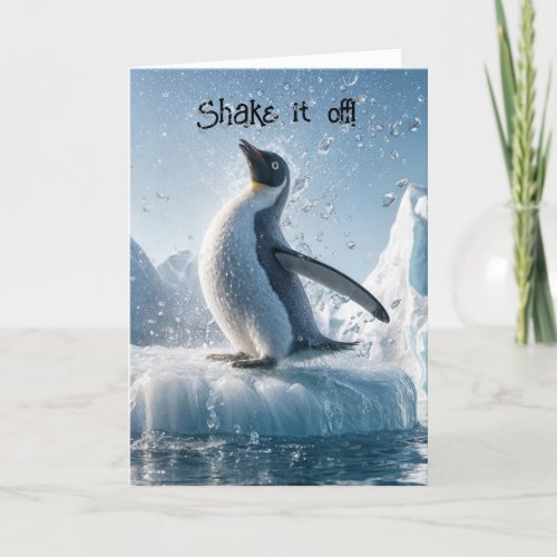 Getting Older Penguin On Ice Card