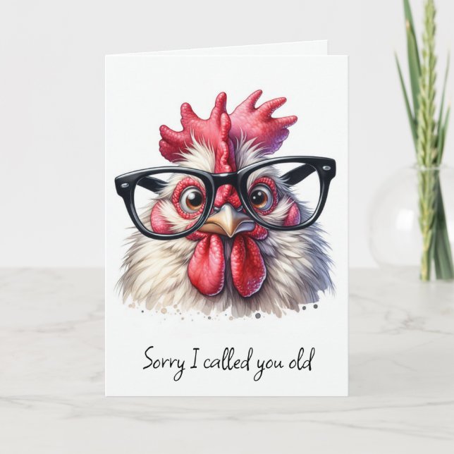 Getting Older Rooster Birthday Humor Card (Front)