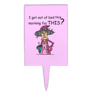 Getting Out of Bed Humor Cake Topper