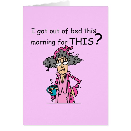 Getting Out of Bed Humor Cards (Front)