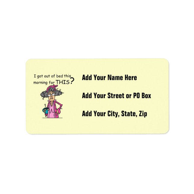Getting Out of Bed Humor Label (Front)