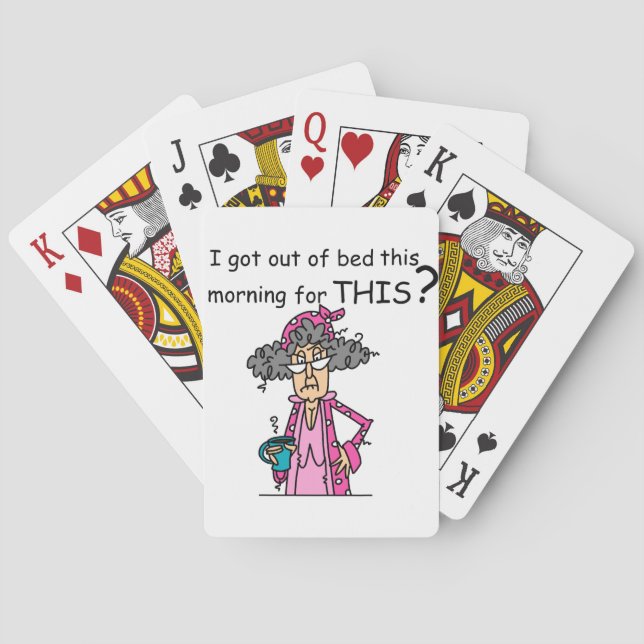 Getting Out of Bed Humor Poker Cards (Back)