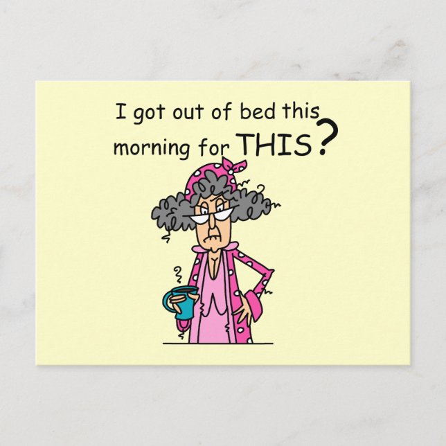 Getting Out of Bed Humor Postcard (Front)