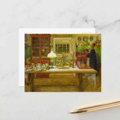 Getting Ready for a Game by Carl Larsson Holiday Postcard