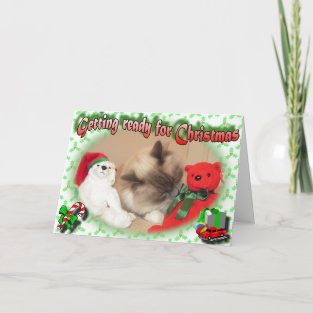 Getting ready for Christmas! Holiday Card (Front)