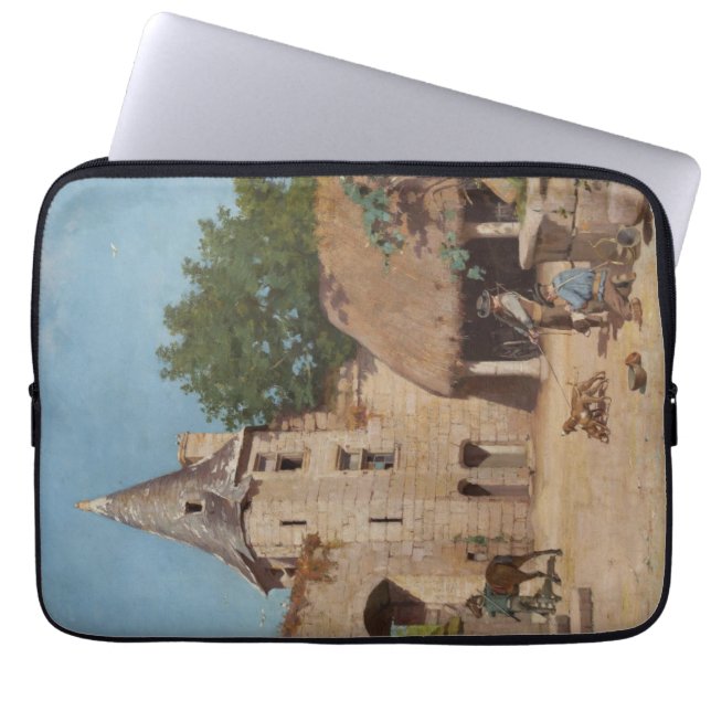 Getting Ready for the Hunt (Medieval Scene) Laptop Sleeve (Front)