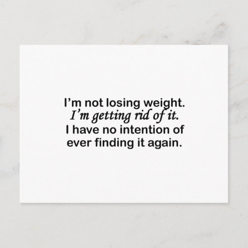 Getting Rid Of Weight Postcard