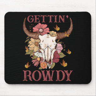 Getting Rowdy Western Cowgirl Wildflower Groovy Ba Mouse Pad