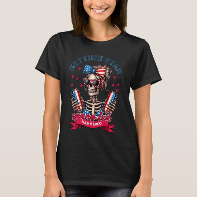 Getting Star Spangled Hammered 4th Of July Funny S T-Shirt (Front)