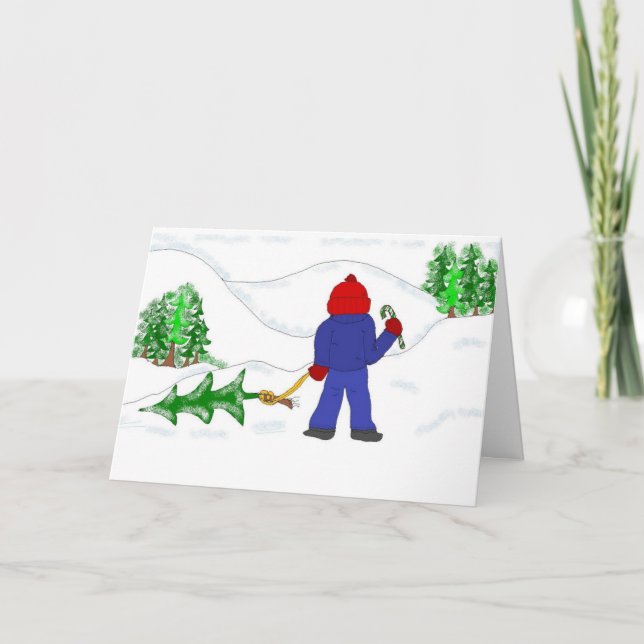 Getting the Christmas Tree Holiday Card (Front)