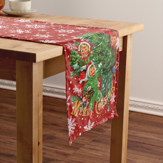 Getting The Christmas Tree on Red Long Table Runner (In Situ)