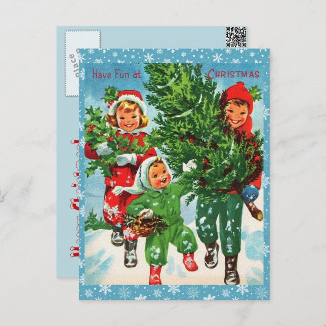 Getting The Christmas Tree Postcard (Front/Back)