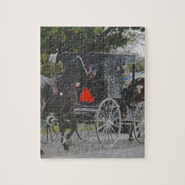 Getting the New Horse Home The Amish Way Jigsaw Puzzle (Vertical)