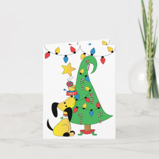 Getting the Star on Top Holiday Card
