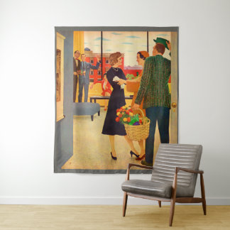 Getting together at the Cibulskis' to watch TV Tapestry