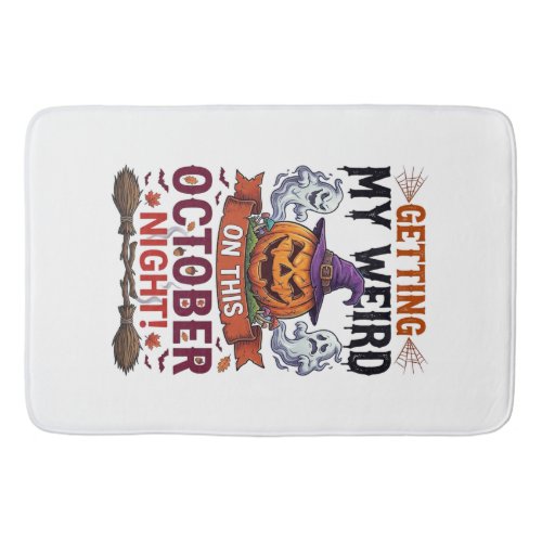 Getting Weird Halloween Pumpkin Ghosts Witch Hat_1 Bath Mat