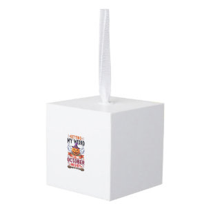 Getting Weird Halloween Pumpkin Ghosts Witch Hat_1 Cube Ornament